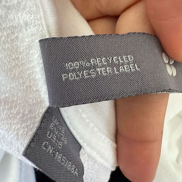 New Sweaty Betty White Long Sleeve Cropped Sweatshirt Top Size 6 Recycled Poly - Picture 7 of 10